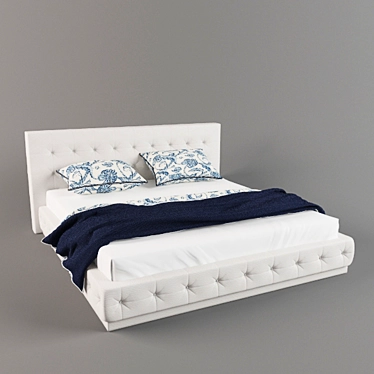 Elegant Crystal Bed: 2300x1860x1020mm 3D model image 1 