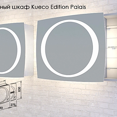Kueco Palais Mirrored Wardrobe 3D model image 1 