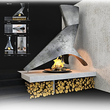 Prometheus: Versatile Indoor/Outdoor Fireplace 3D model image 1 