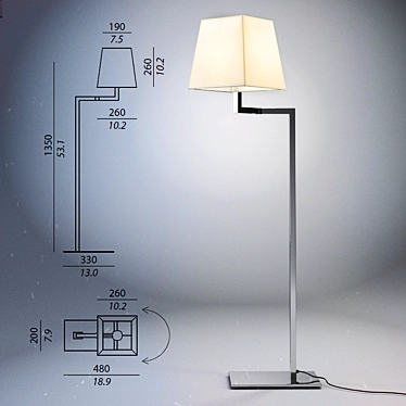 Contardi Liseuse FL Floor Lamp 3D model image 1 