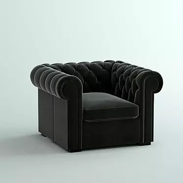 Elegant Chesterfield Armchair 3D model image 1 