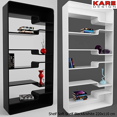 Retro-Inspired "Soft Shelf" in Black - 220x110 cm 3D model image 1 