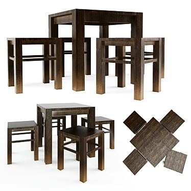 Stylish Japanese Furniture: Perfect for Cafes & Bars 3D model image 1 