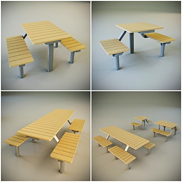 Minimalistic Modular Outdoor Cafe Tables 3D model image 1 