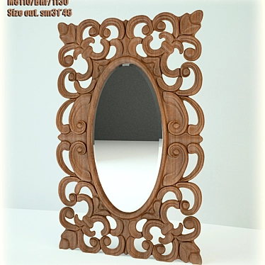 Artisan Carved Mirror 3D model image 1 