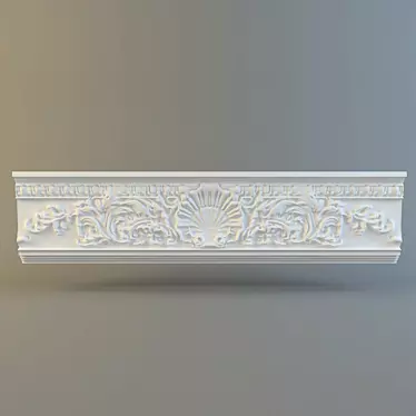 Elegant Stucco Ornament 3D model image 1 