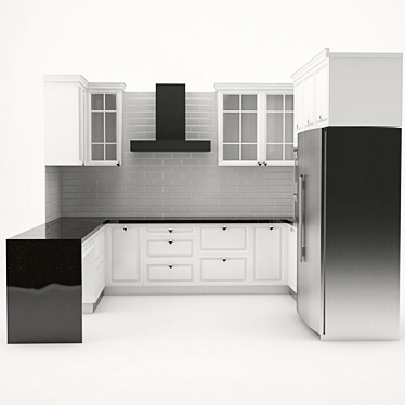 Minimalist Nolte Kitchen 3D model image 1 