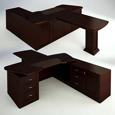 Elegant Executive Office Desk 3D model image 1 