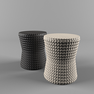 Title: Woven Bedside Stool 3D model image 1 