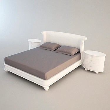 Elegant Petalus Bedroom Set 3D model image 1 