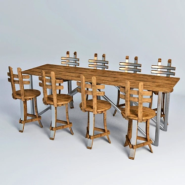 Bar Table & Chair Set 3D model image 1 
