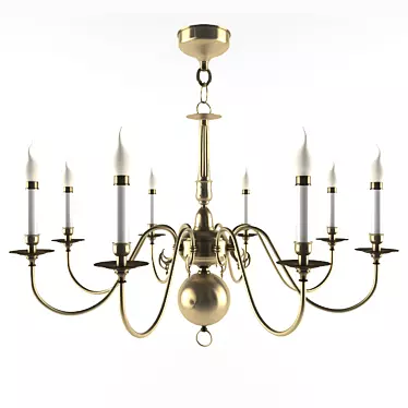 Elegant Glass Chandelier - 248B BJ 3D model image 1 