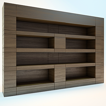 Stylish Wooden Bookcase: Shelve Your Stories 3D model image 1 