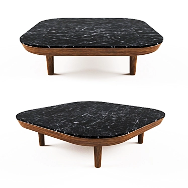 Elegant FLY Table: Smoked Oak & Marble 3D model image 1 