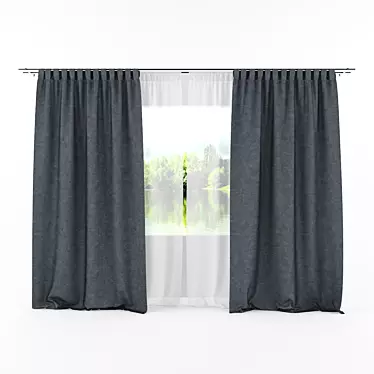 Contemporary Curtain: 3D-Rendered Elegance 3D model image 1 