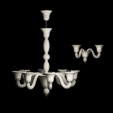 Title: Laguna Crystal Chandelier and Sconce Set 3D model image 1 