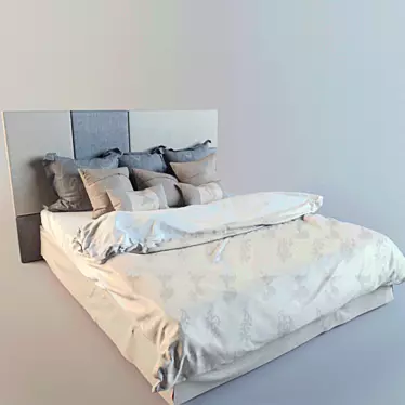 Cozy Dream: Classic Bed 3D model image 1 