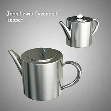 Art Deco Stainless Steel Teapot 3D model image 1 