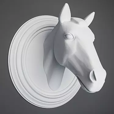 Elegant Gypsum Horse 3D model image 1 