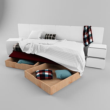 Max Mod.1 Bed: Sleek and Stylish 3D model image 1 