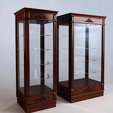 Elegant Glass Showcase 3D model image 1 