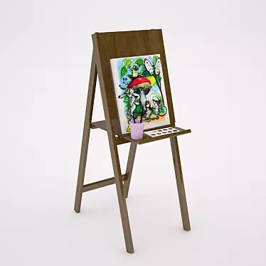 Foldable Children's Easel | 40x60x100 cm 3D model image 1 