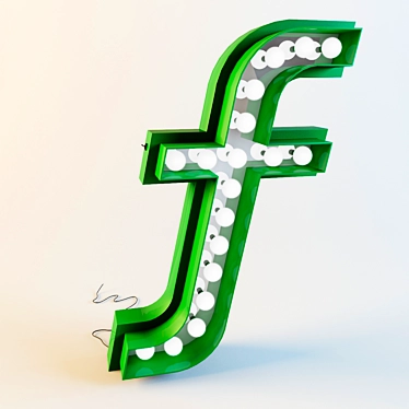 Delightfull F Letter Graphic Lamp 3D model image 1 