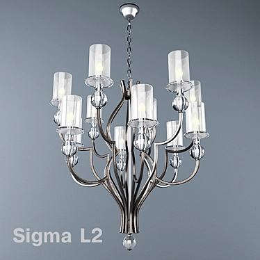 Sigma L2 Crystal & Co. Chandelier 3D model image 1 