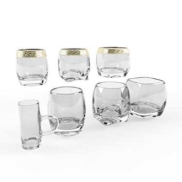 Sleek Glassware Set 3D model image 1 