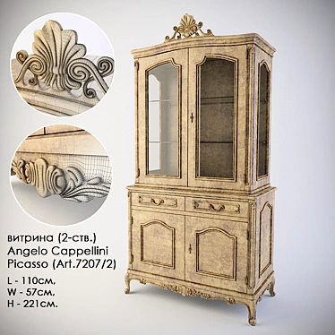 Angelo Cappellini Picasso Showcase (2-Leaf): Elegant and Spacious 3D model image 1 