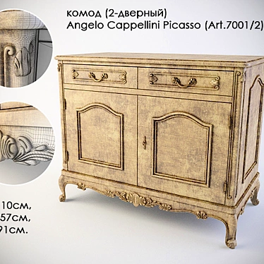 Elegant 2-Door Chest by Angelo Cappellini 3D model image 1 