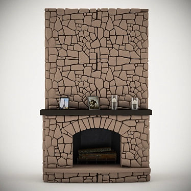 Shale Style Home Fireplace 3D model image 1 