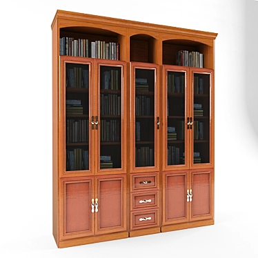 Modern 3-Section Cupboard 3D model image 1 