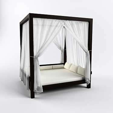 Beach Bed Gazebo: Portable and Stylish 3D model image 1 