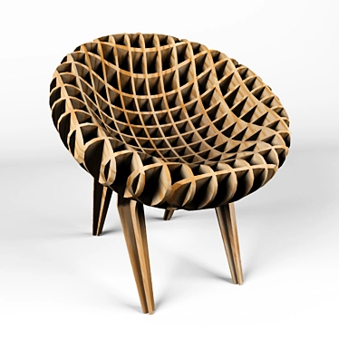 Sleek Plywood Chair 3D model image 1 