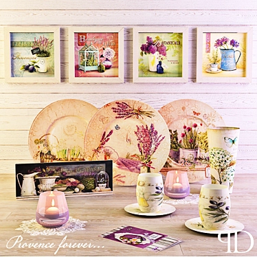 Provence Chic Home Decor Set 3D model image 1 