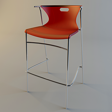 Red Chrome Bar Chair Elmer 3D model image 1 