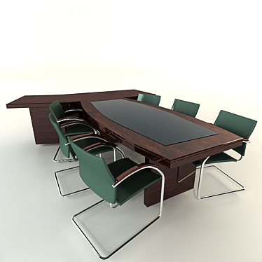 Executive Negotiation Desk 3D model image 1 