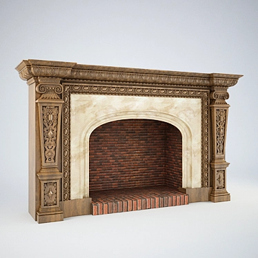 Title: Elegant Classic Fireplace 3D model image 1 