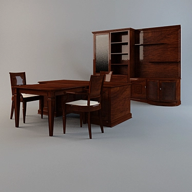 Stylish Office or Home Cabinet Furniture 3D model image 1 