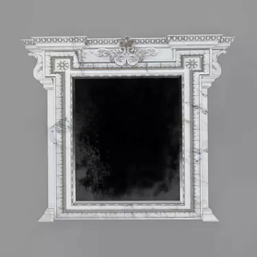 Elegant Marble Fireplace Mirror 3D model image 1 