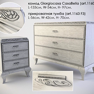 Giorgiocasa Casa Bella Dresser (Art.1160 F3) - Elegant and Functional 3D model image 1 