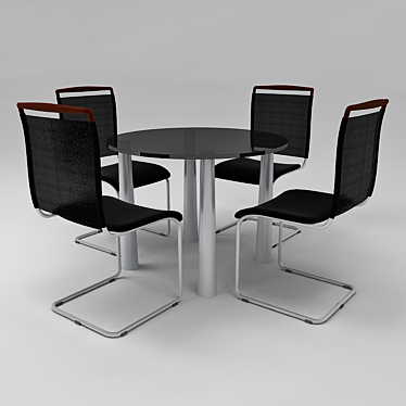 Sleek Office Combo: Desk & Chair 3D model image 1 