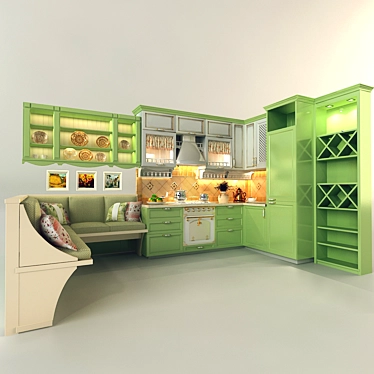 Provence Corner Kitchen: Custom-made Design 3D model image 1 