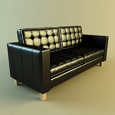 KARLSTAD 3-Seater Leather Sofa 3D model image 1 