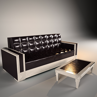 Modern Sofa with Coffee Table Set 3D model image 1 