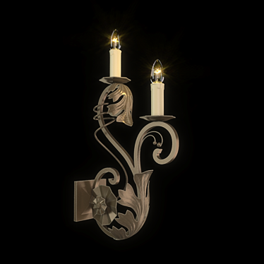 Artistic Forged Wall Sconce 3D model image 1 