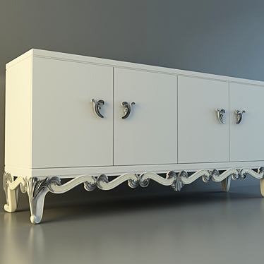 Elegant Oak Chest of Drawers 3D model image 1 