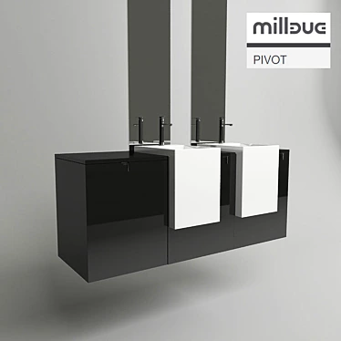 Elegant Milldue Pivot: 1640x540x730mm 3D model image 1 