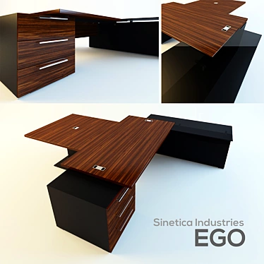 Executive Conference Desk Set 3D model image 1 